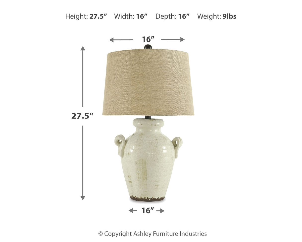 Emelda Cream Table Lamp