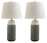 Afener Blue/Beige Table Lamp (Set Of 2)