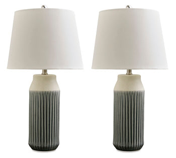 Afener Blue/Beige Table Lamp (Set Of 2)