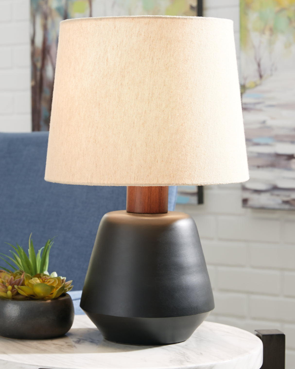 Ancel Black/Brown Table Lamp