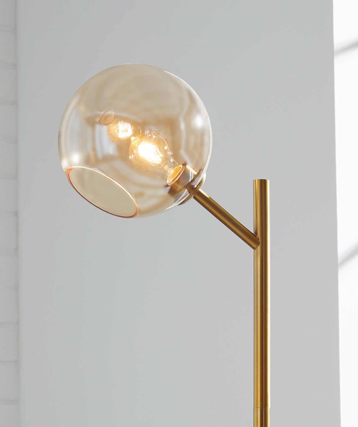 Abanson Amber/Gold Finish Floor Lamp