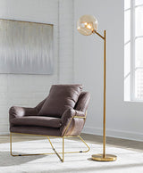 Abanson Amber/Gold Finish Floor Lamp