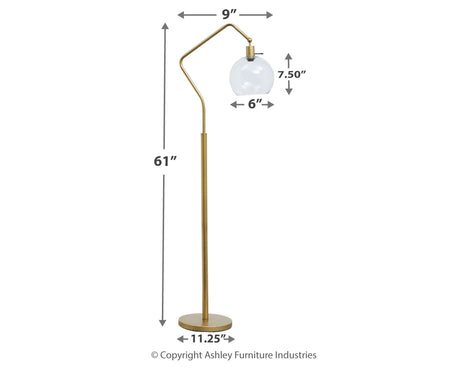 Marilee Antique Brass Finish Floor Lamp