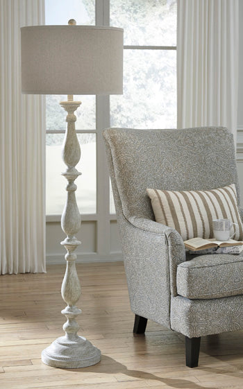 Bernadate Whitewash Floor Lamp