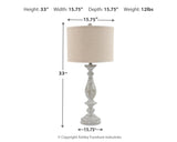 Bernadate Whitewash Table Lamp (Set Of 2)