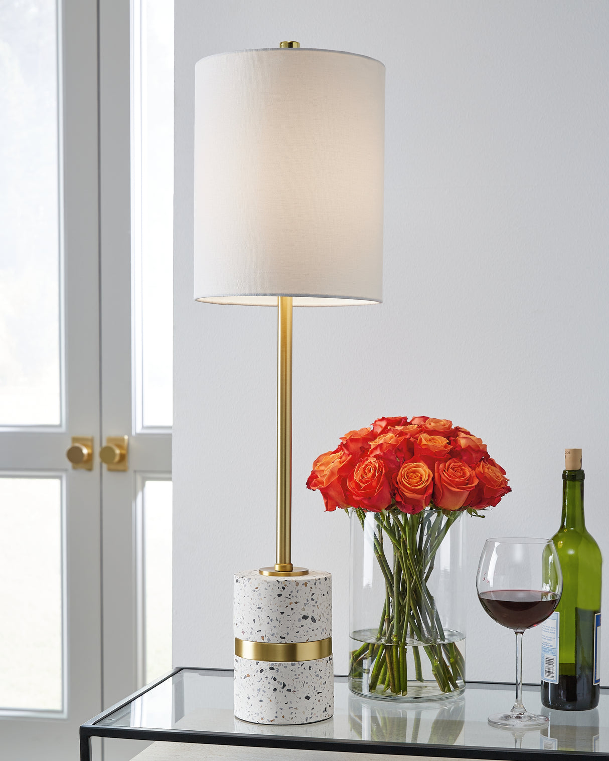 Maywick White/Brass Finish Table Lamp