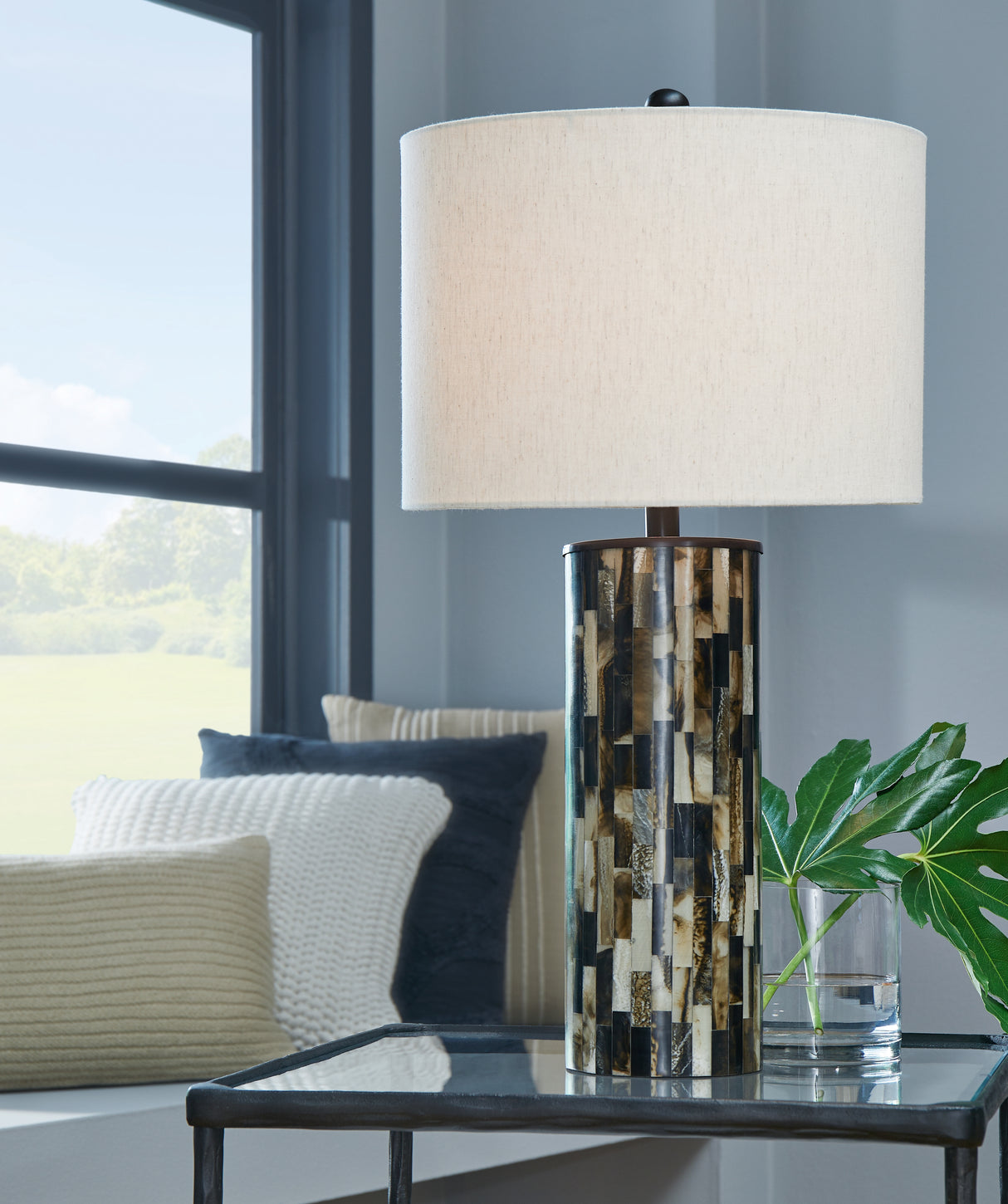 Ellford Black/Brown/Cream Table Lamp