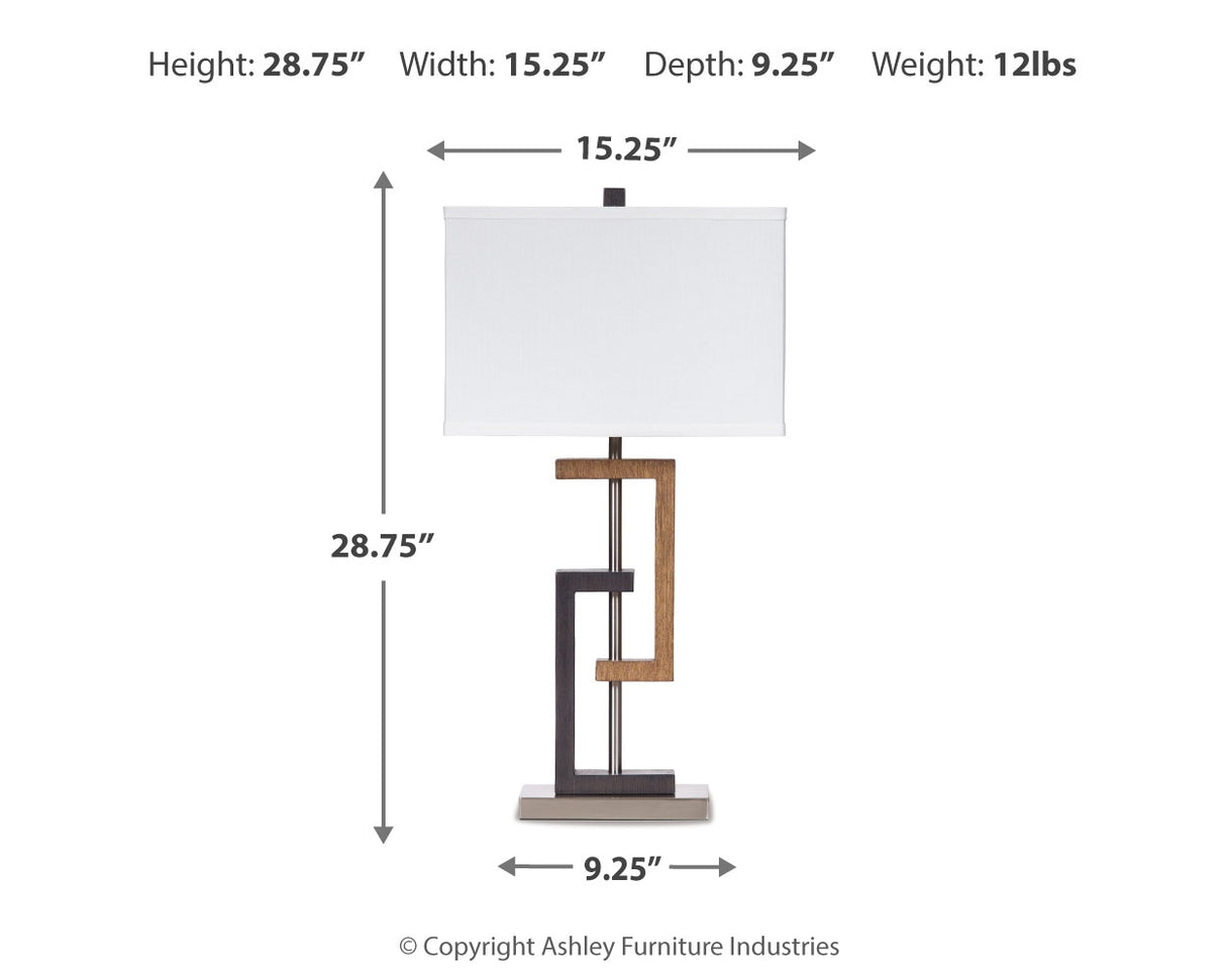 Syler Brown/Silver Finish Table Lamp (Set Of 2)