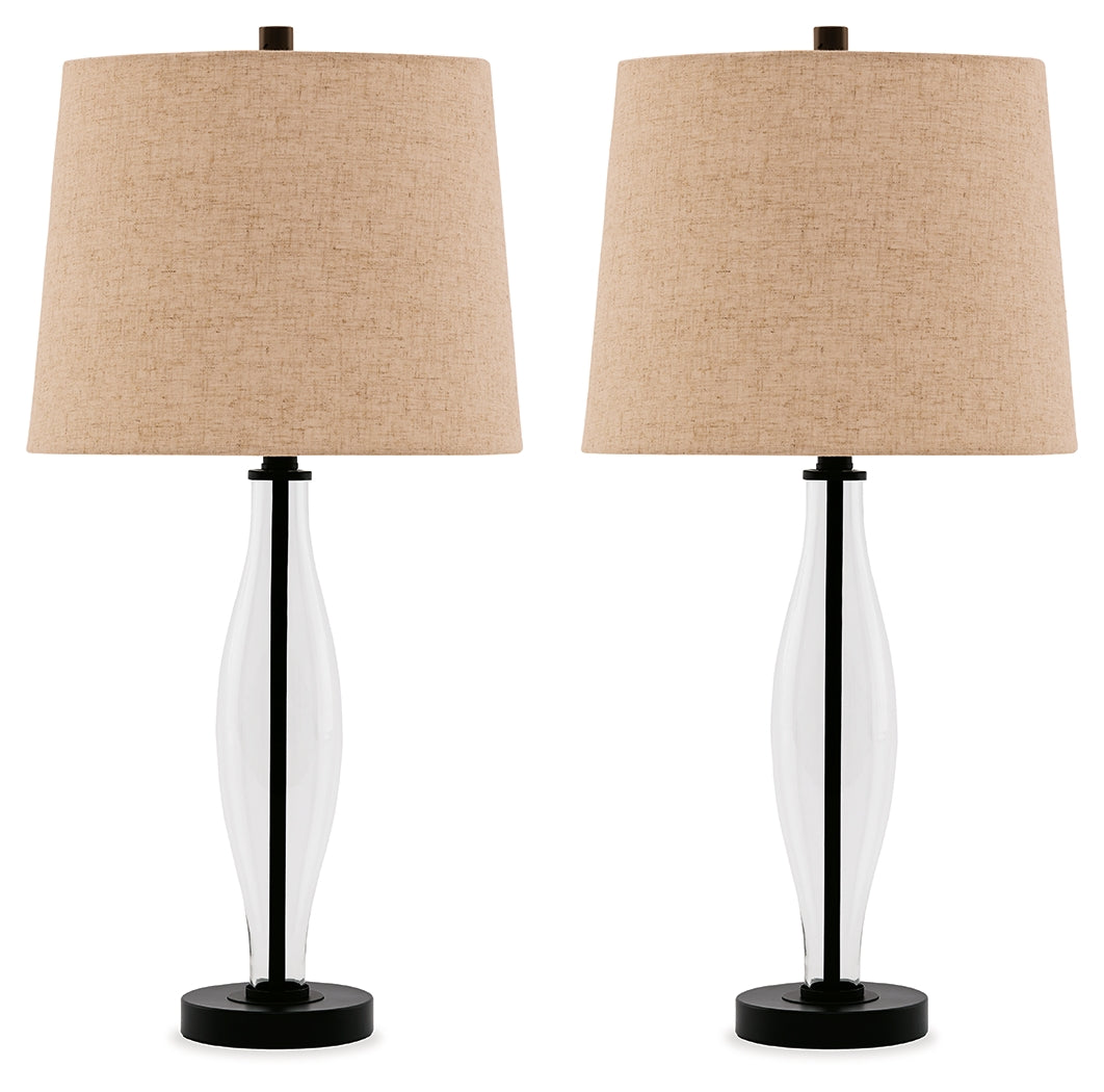 Travisburg Clear/Black Table Lamp (Set Of 2)