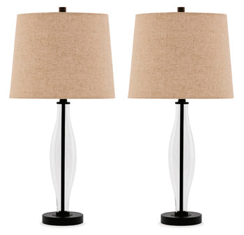 Travisburg Clear/Black Table Lamp (Set Of 2)