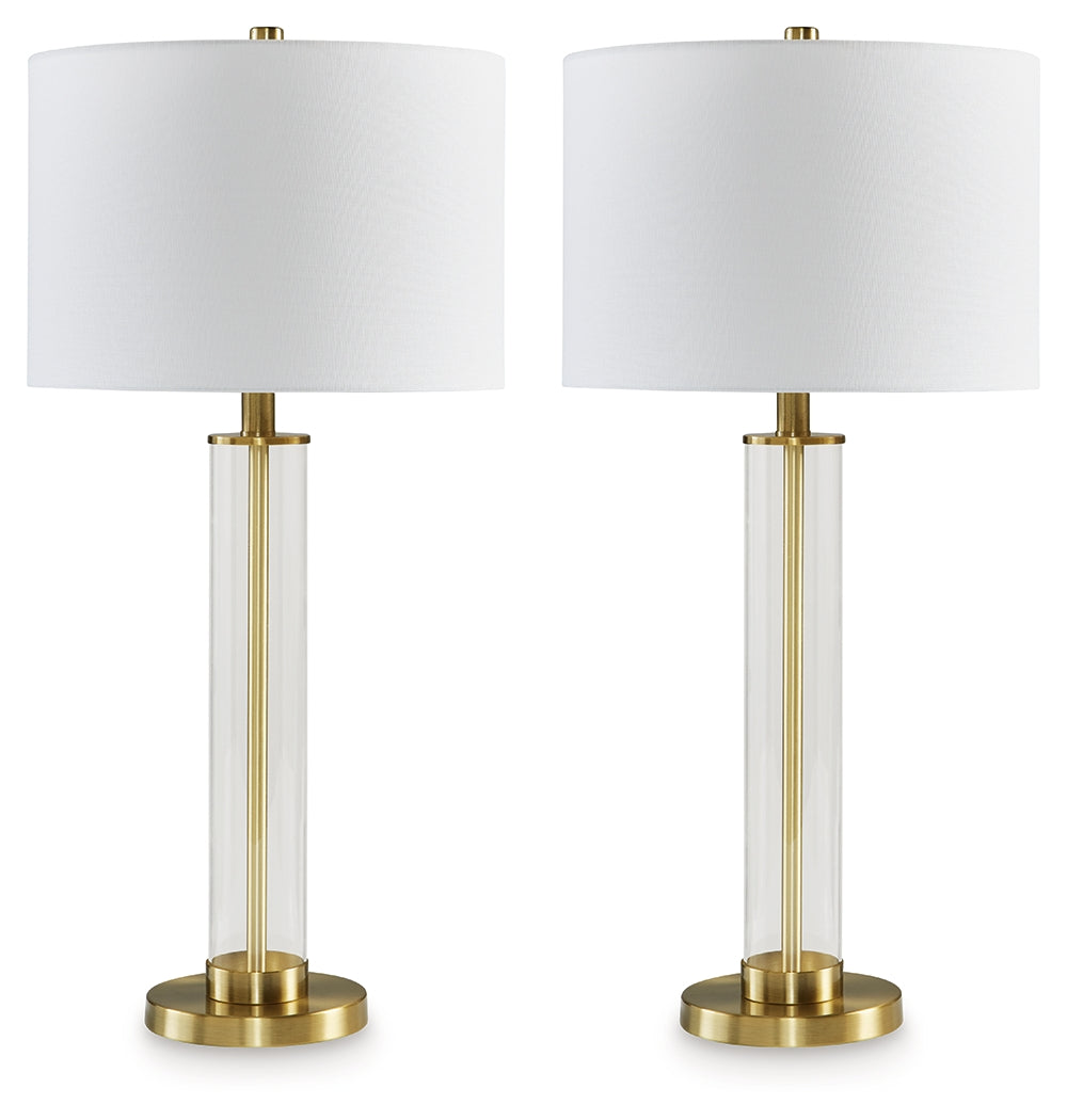 Orenman Clear/Brass Finish Table Lamp (Set Of 2)