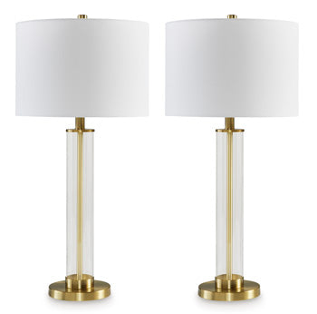 Orenman Clear/Brass Finish Table Lamp (Set Of 2)