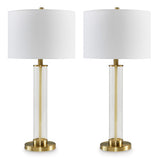 Orenman Clear/Brass Finish Table Lamp (Set Of 2)