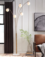 Taliya Champagne/White Arc Lamp