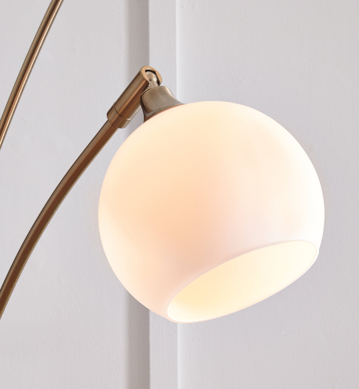 Taliya Champagne/White Arc Lamp