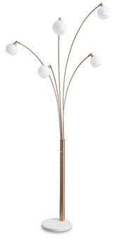 Taliya Champagne/White Arc Lamp