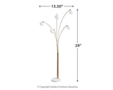 Taliya Champagne/White Arc Lamp