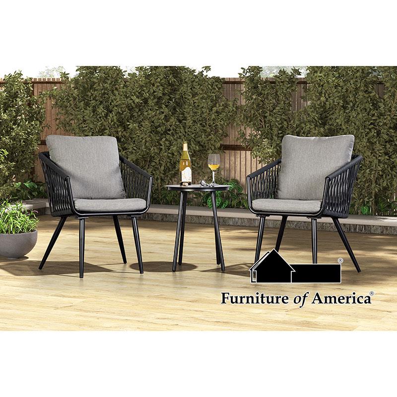 Shani Light Gray/Black Patio Set