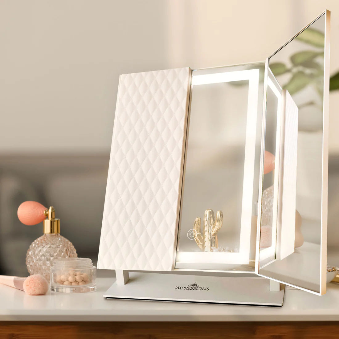 Luxury Trifold LED Tri-Tone Makeup Mirror