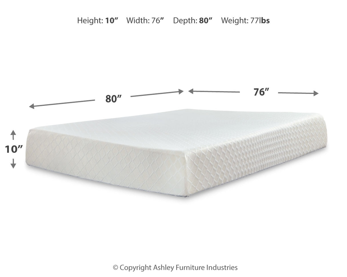 10 Inch Chime Memory Foam King Mattress and Foundation