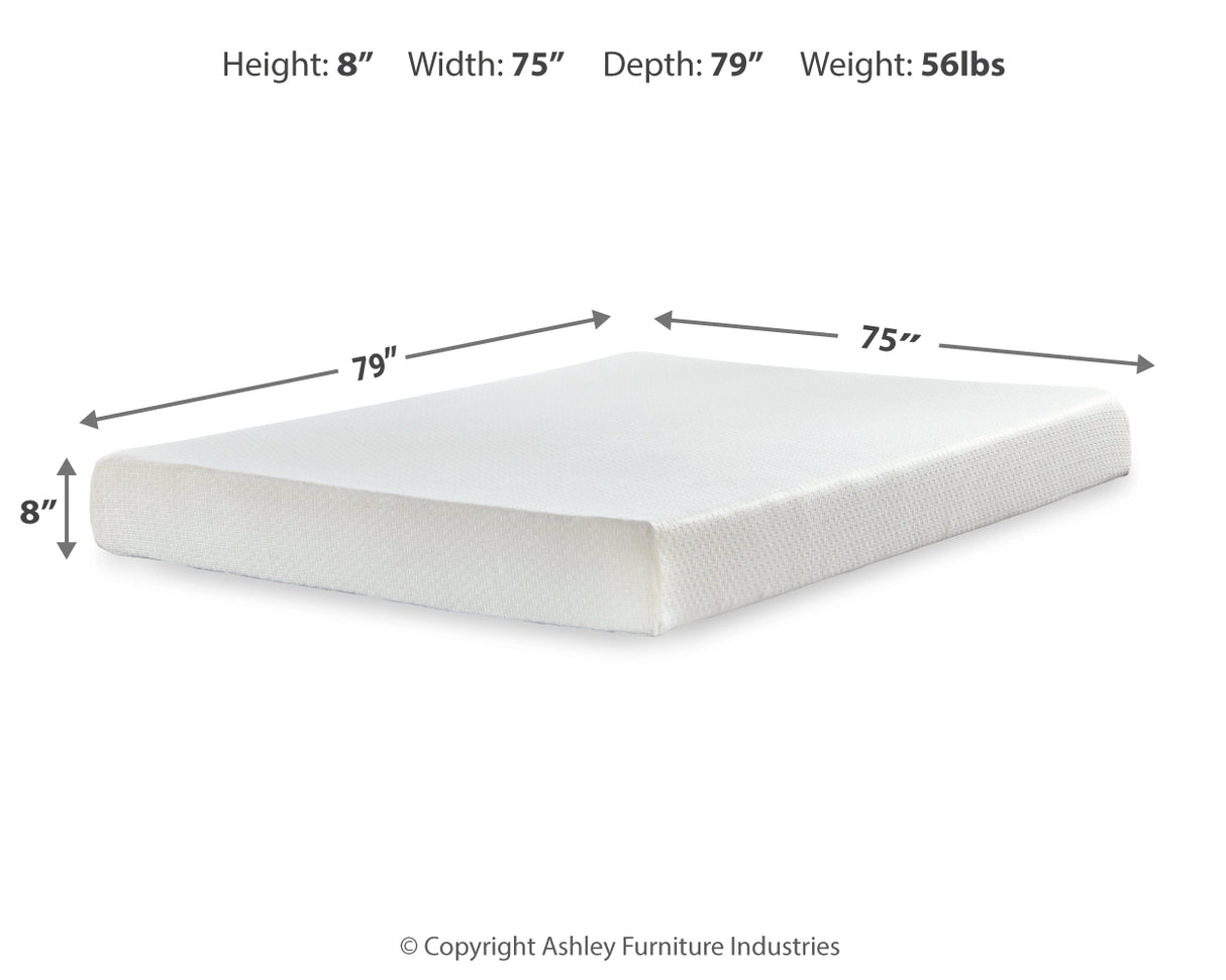 Chime White 8 Inch Memory Foam King Mattress In A Box