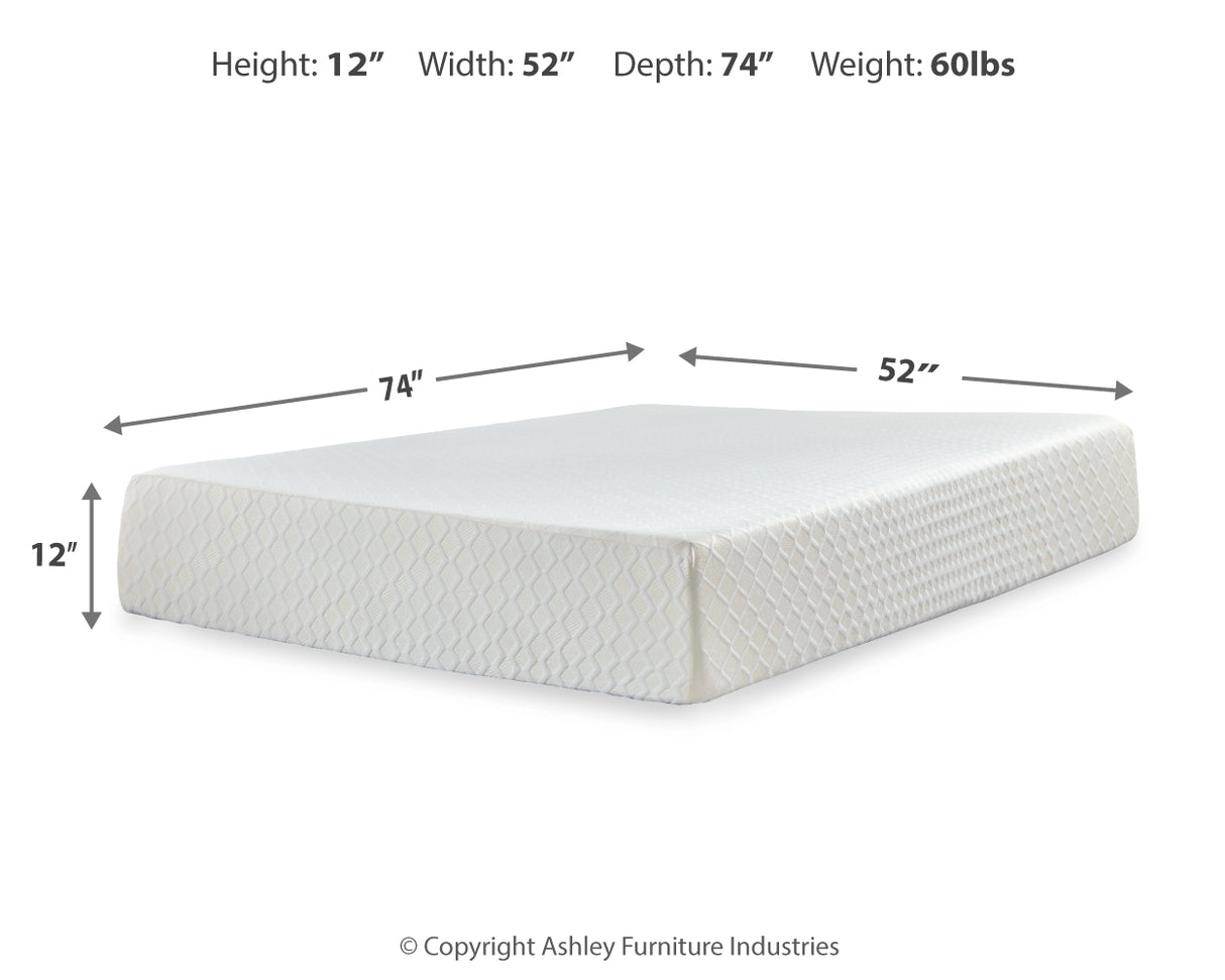 Chime White 12 Inch Memory Foam Full Mattress In A Box