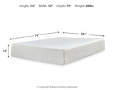 Chime White 12 Inch Memory Foam Full Mattress In A Box