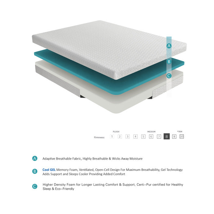 Altair 8" Queen Gel-Infused Memory Foam Mattress