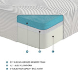 Altair 10" California King Twin Gel-Infused Memory Foam Mattress