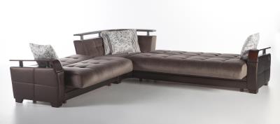 Natural Sectional (Prestige Brown) 4 Pieces