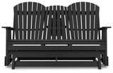 Hyland Black Wave Outdoor Glider Loveseat