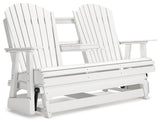 Hyland White Wave Outdoor Glider Loveseat