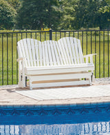 Hyland White Wave Outdoor Glider Loveseat