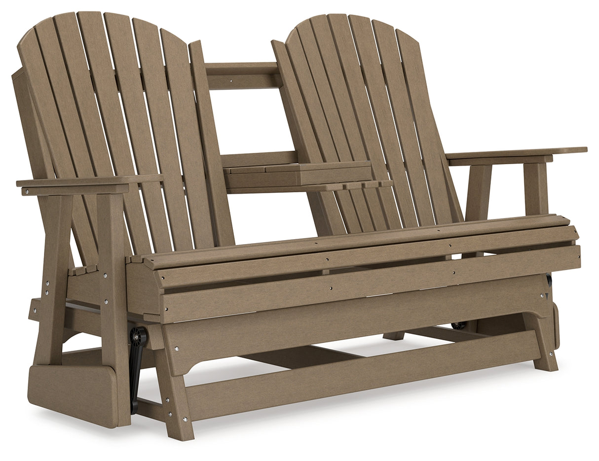 Hyland Driftwood Wave Outdoor Glider Loveseat