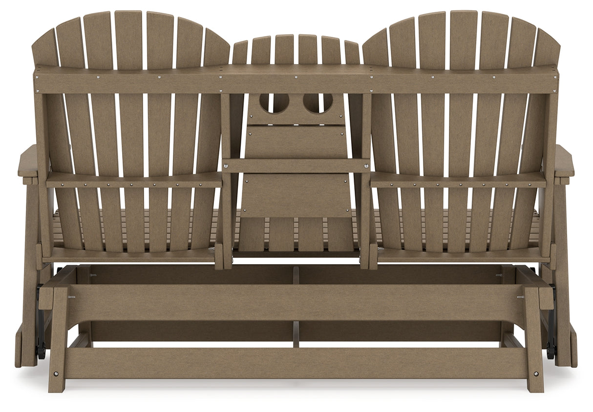 Hyland Driftwood Wave Outdoor Glider Loveseat