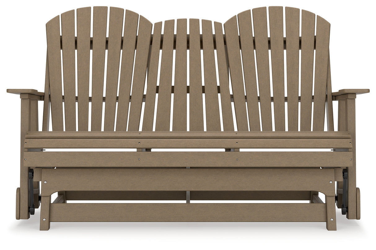 Hyland Driftwood Wave Outdoor Glider Loveseat