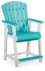 Eisely Turquoise/White Outdoor Counter Height Bar Stool (Set Of 2)