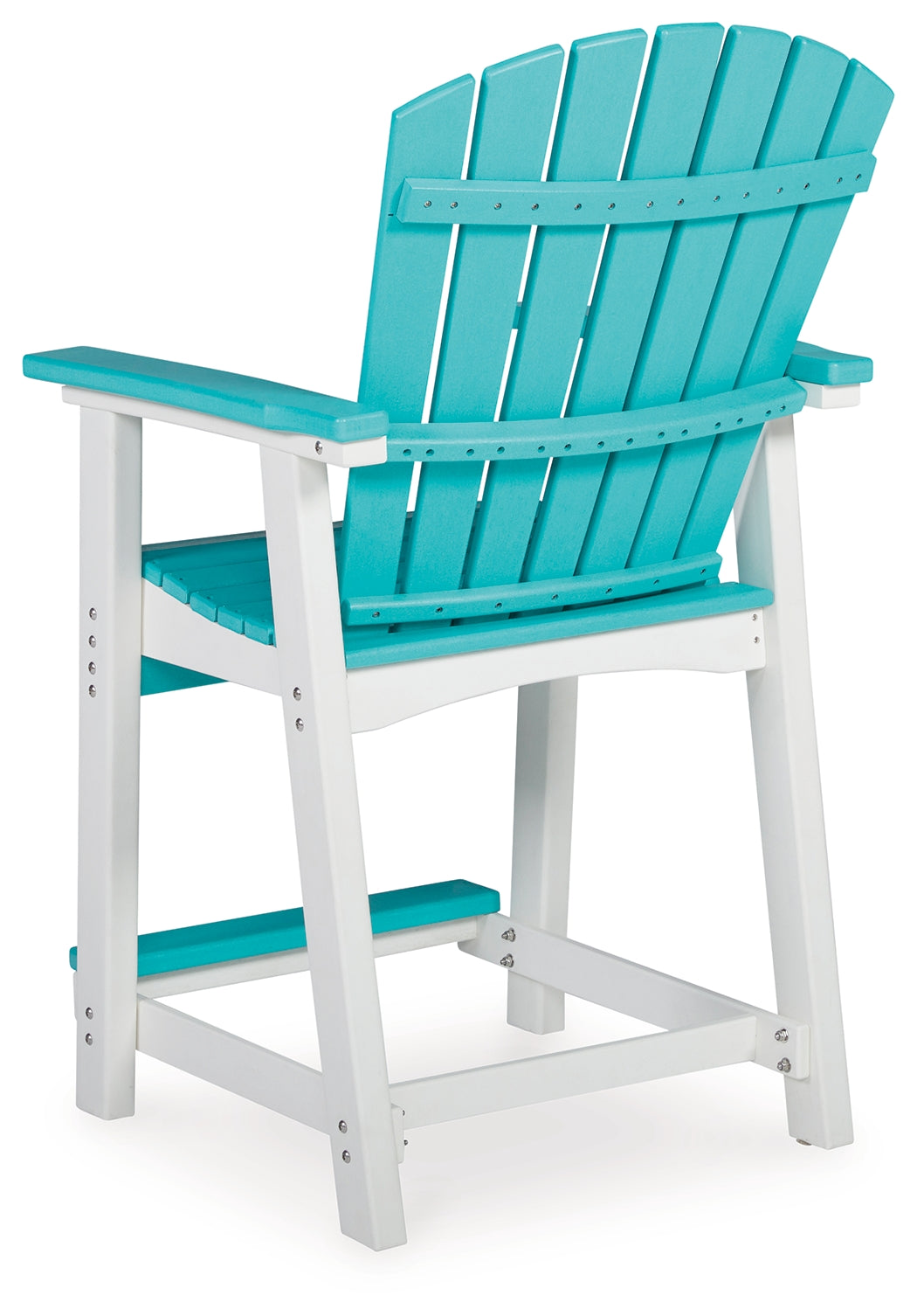 Eisely Turquoise/White Outdoor Counter Height Bar Stool (Set Of 2)