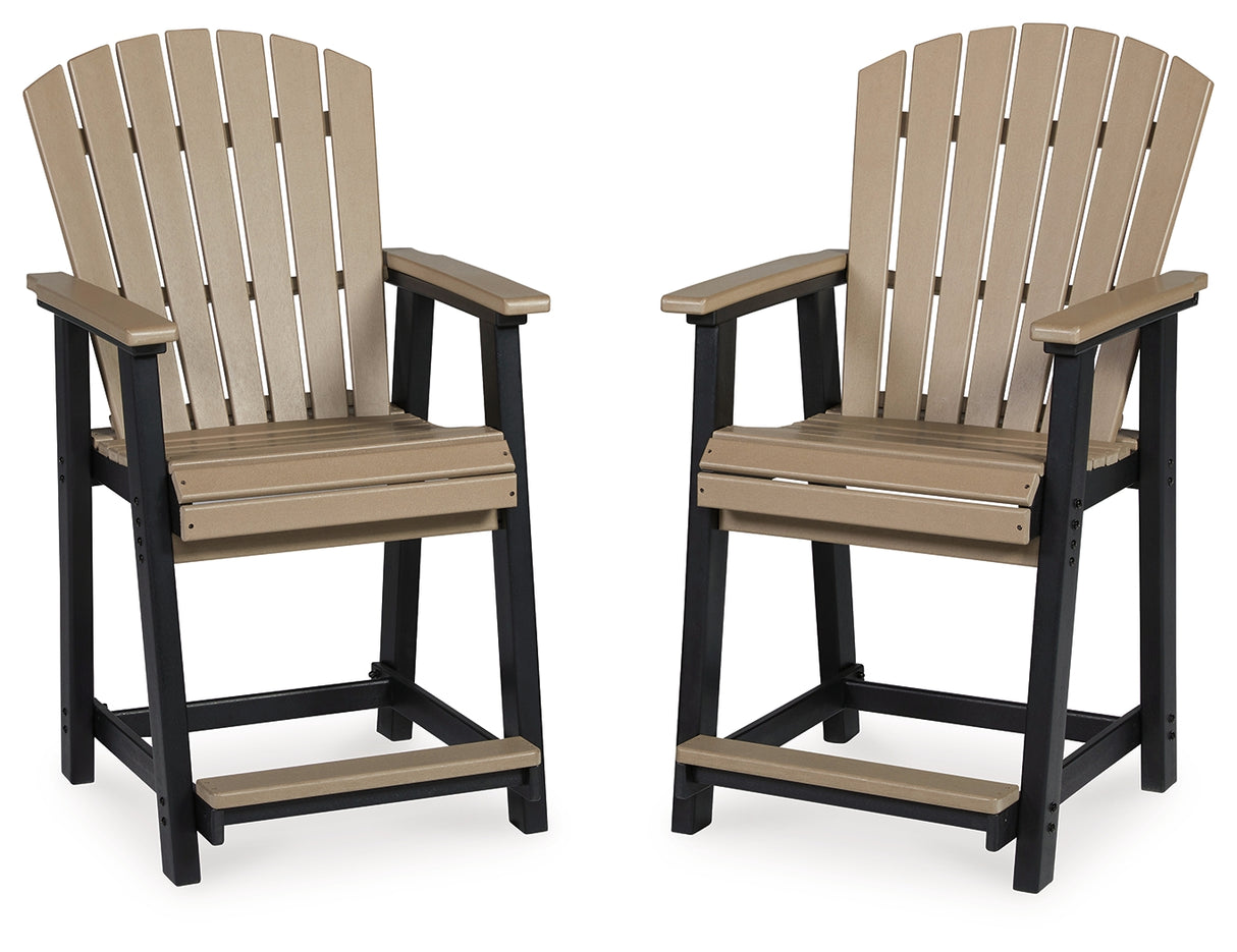 Fairen Black/Driftwood Trail Outdoor Counter Height Bar Stool (Set Of 2)