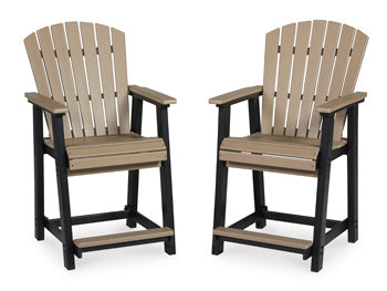 Fairen Black/Driftwood Trail Outdoor Counter Height Bar Stool (Set Of 2)