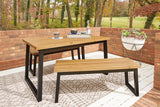 Town Brown/Black Wood Outdoor Dining Table Set (Set Of 3)