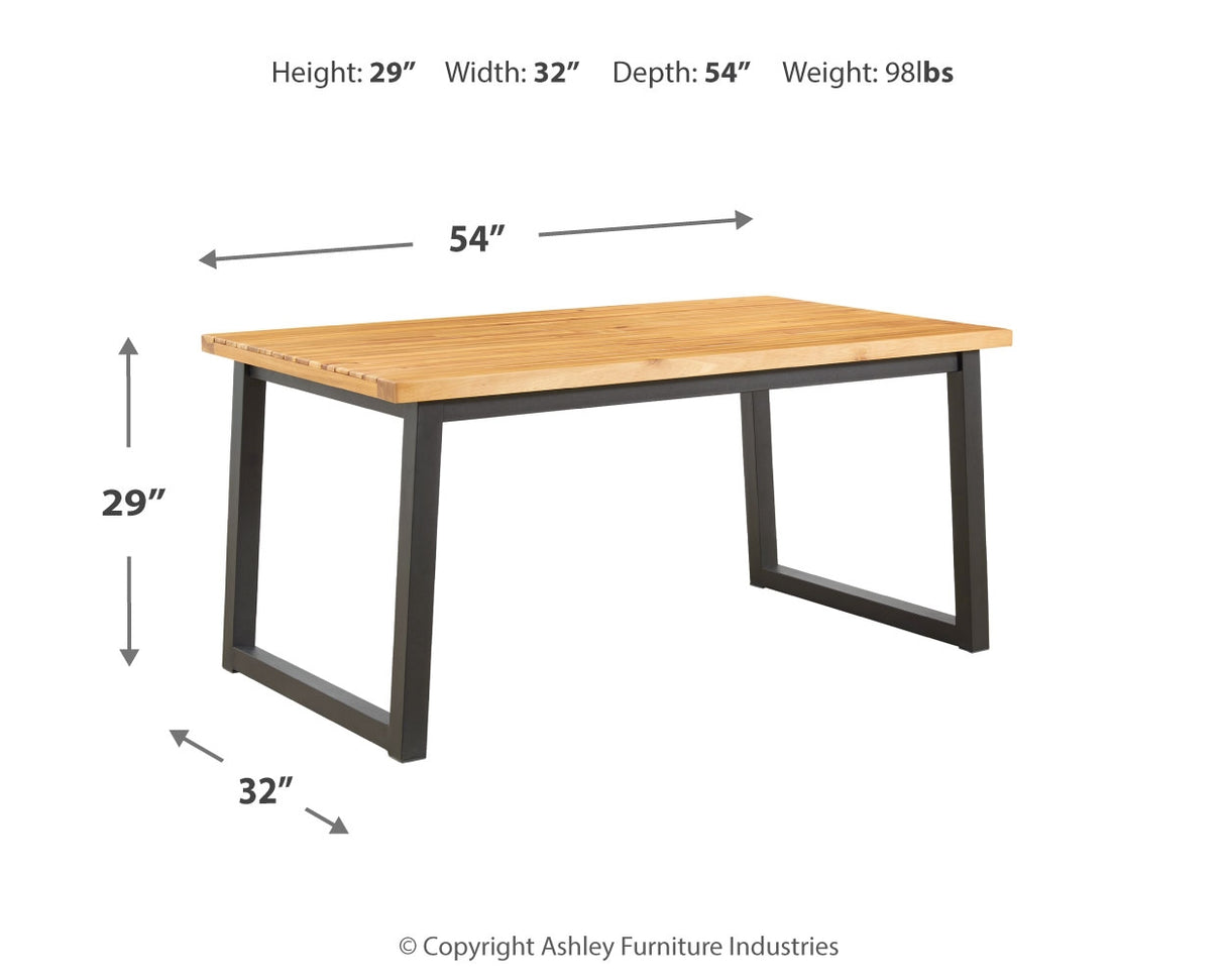 Town Brown/Black Wood Outdoor Dining Table Set (Set Of 3)