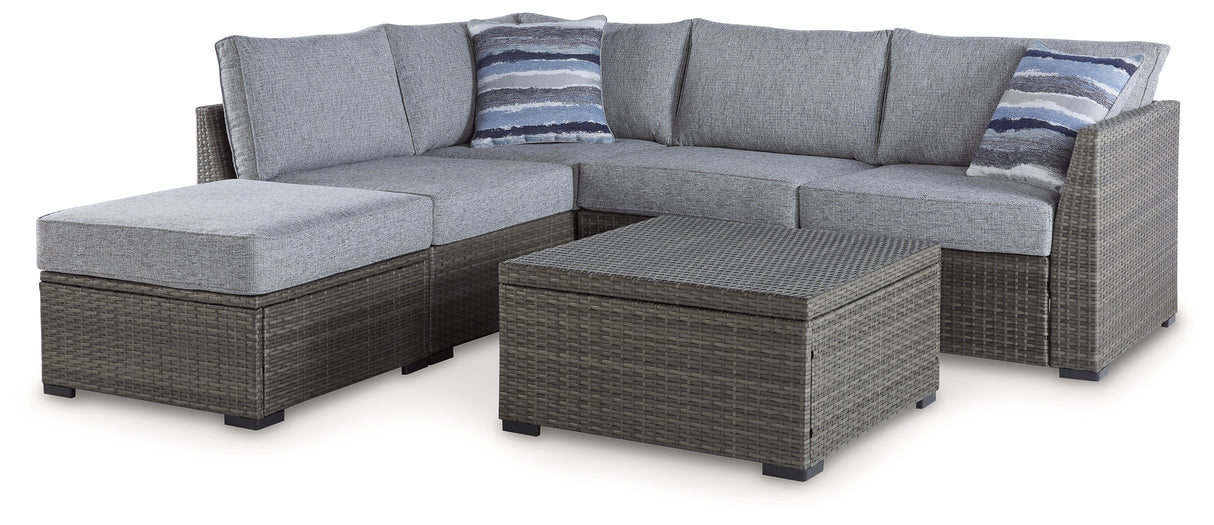 Petal Gray Road Outdoor Loveseat Sectional/Ottoman/Table Set (Set Of 4)