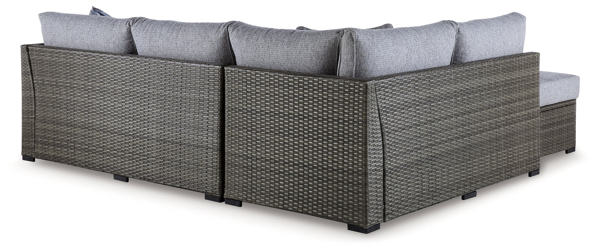 Petal Gray Road Outdoor Loveseat Sectional/Ottoman/Table Set (Set Of 4)