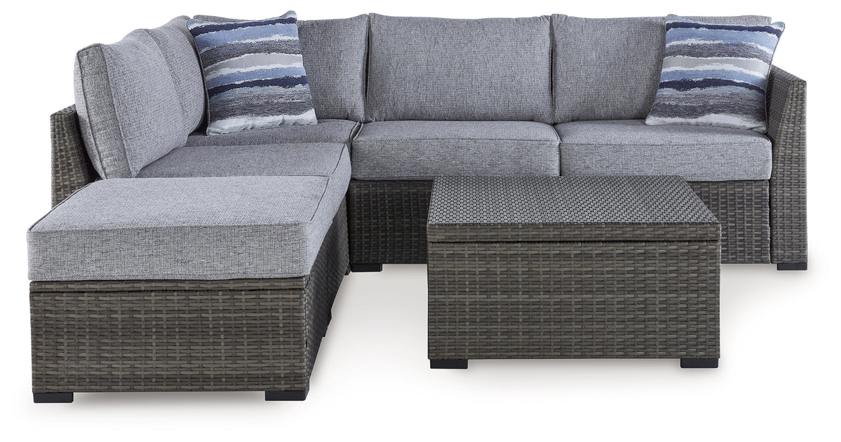 Petal Gray Road Outdoor Loveseat Sectional/Ottoman/Table Set (Set Of 4)