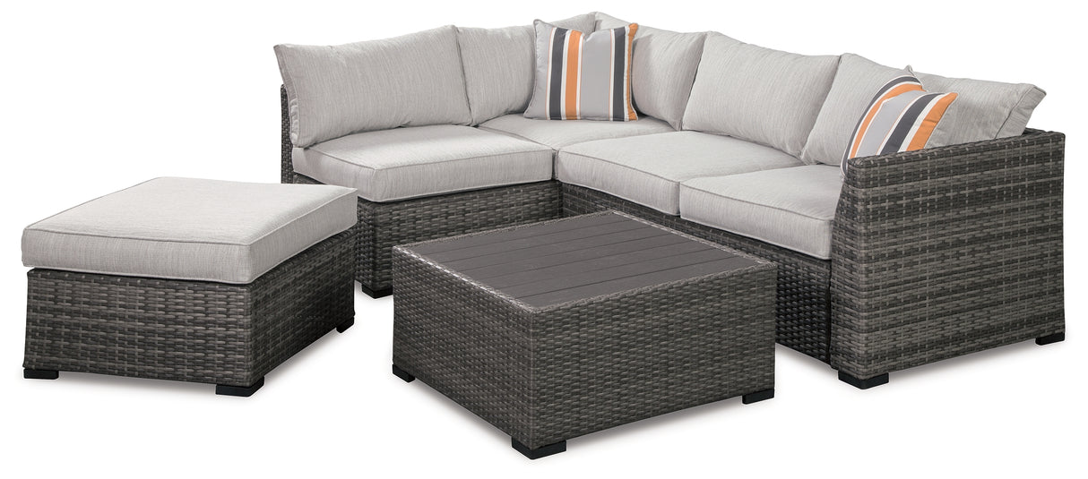 Cherry Gray Point 4-Piece Outdoor Sectional Set