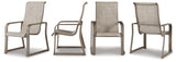 Beach Beige Front Sling Arm Chair (Set Of 4)