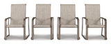 Beach Beige Front Sling Arm Chair (Set Of 4)