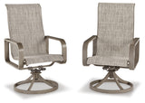 Beach Beige Front Sling Swivel Chair (Set Of 2)