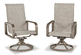 Beach Beige Front Sling Swivel Chair (Set Of 2)